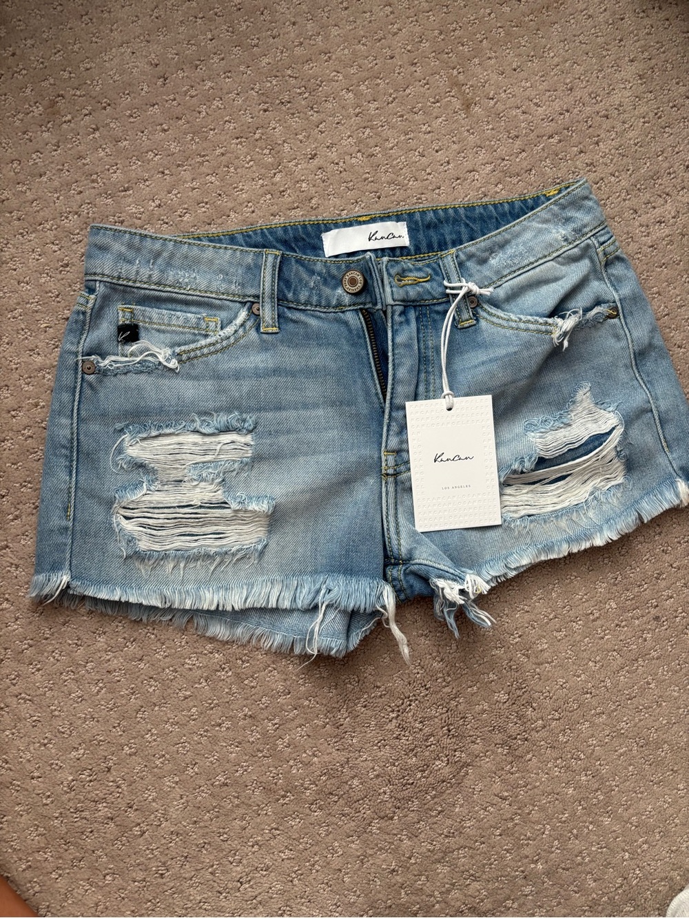 KanCan Light Blue Distressed Denim Cutoff Shorts